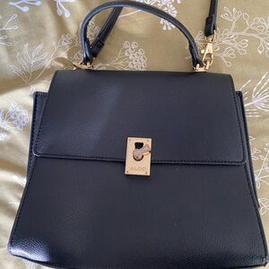 Aldo Black Satchel with Gold Accents